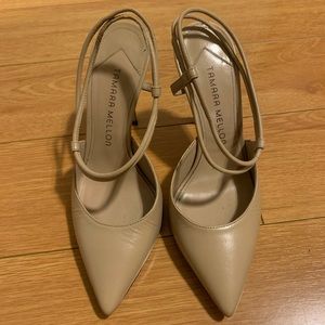 Tamara Mellon Elicit slingback heel, nude, size 35
